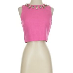 Eliza J Fuchsia Embellished Crop Top